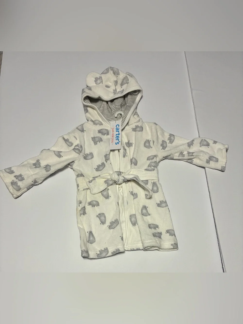 Carter's Just One You Baby Hooded Bath Robe Polar Bear 0-9M NWT